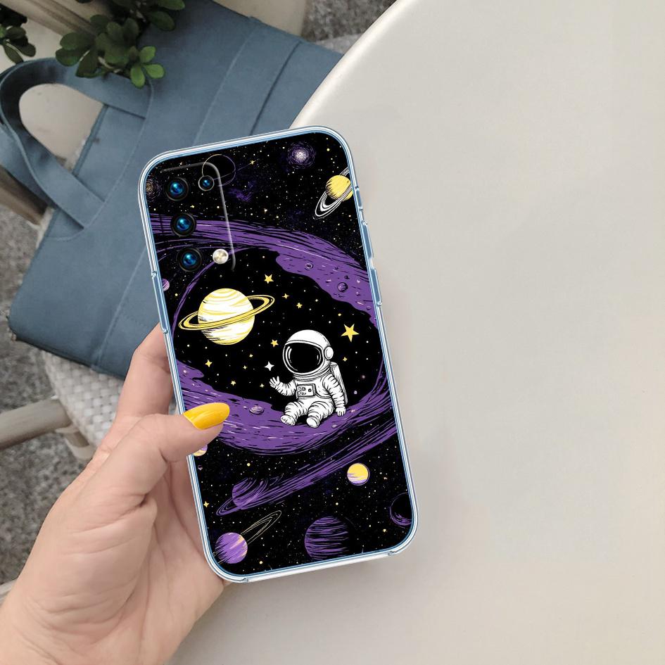 FM6 Astronaut Space Moon Phone Case for LG K22 K30 K40 K40S K41 K42 K50 K50S K51 K51S K52 K61 K62 K71 K92 Q60 Q61 V40 V50 V60