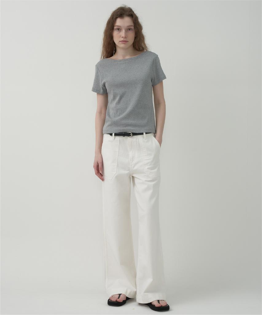 MOTT Boat Neck T-Shirt - Gray