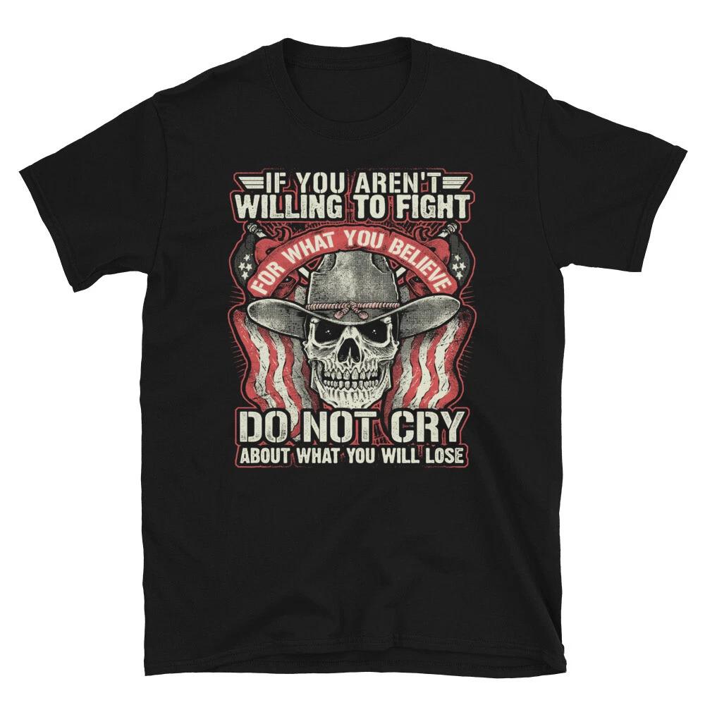 Willing To Fight American US Patriotic Classic Fit T-Shirt 4XL