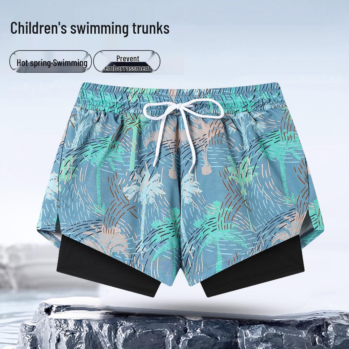 

Double Layer Cartoon Print Anti-Embarrassment Swimsuit for Toddlers and Boys - Beach & Swim Gear 3XL for 45-52 lbs