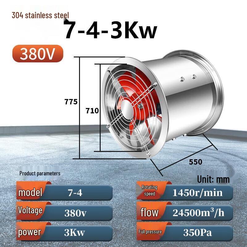High-Temperature Stainless Steel Industrial Axial Flow Fan