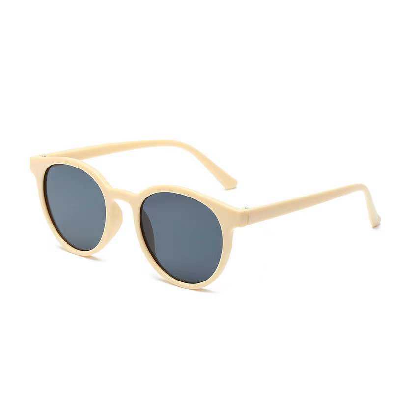 Korean Harajuku Retro Round Frame Sunglasses, Unisex Jelly Color Internet Celebrity Style