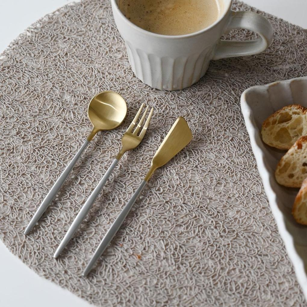 Abella Matt Edelstahl Teegabel Zweifarbig