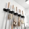 Moderner Edelstahl-Wischmopp-Haken Wandhaken mit doppelter Nutzung Bohrerfreies Design für die Organisation zu Hause