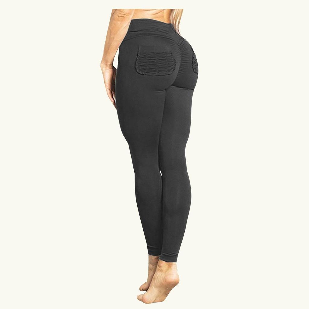 Women Fitness Exercise Stretch High Waist Skinny Sexy Suckled Pocket Yoga Pants