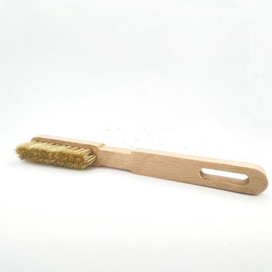 Rock Climbing Brush with Wooden Long Handle Thick Boar Bristles Portable Indoor Outdoor
