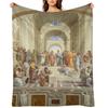 The School of Athens by Raffaello di Sanzio Throw Blanket Beautifuls Plaid Soft Beds Blankets