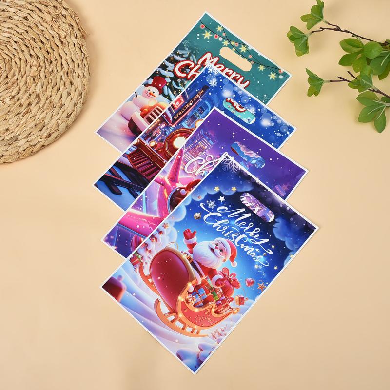 10/30/50/100Pcs Christmas Gift Bags Christmas Decorations For Home Xmas Gifts Year 2026 Santa Claus Snowman Packaging Bags