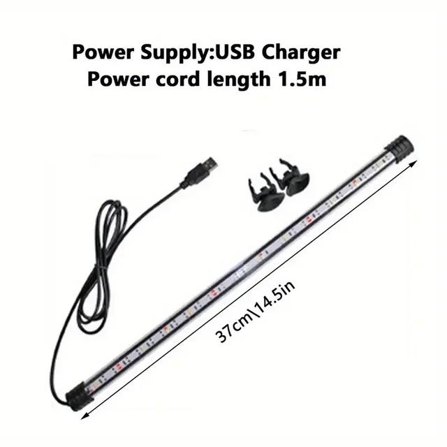 17-47cm Aquarium LED Lighting Diving Atmosphere Lamp USB Waterproof Aquarium Decorative Plant Growth Lamp Accessories AC110-240V