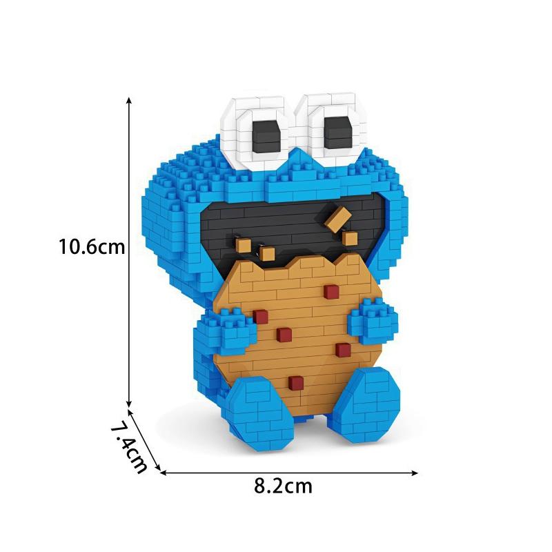 618+ vnt. Mini statybinės kaladėlės Mikro deimantiniai blokeliai Elmo, Sausainių monstras, Didysis paukštis figūrėlės 3D modelis Vaikams Dovanų žaislai