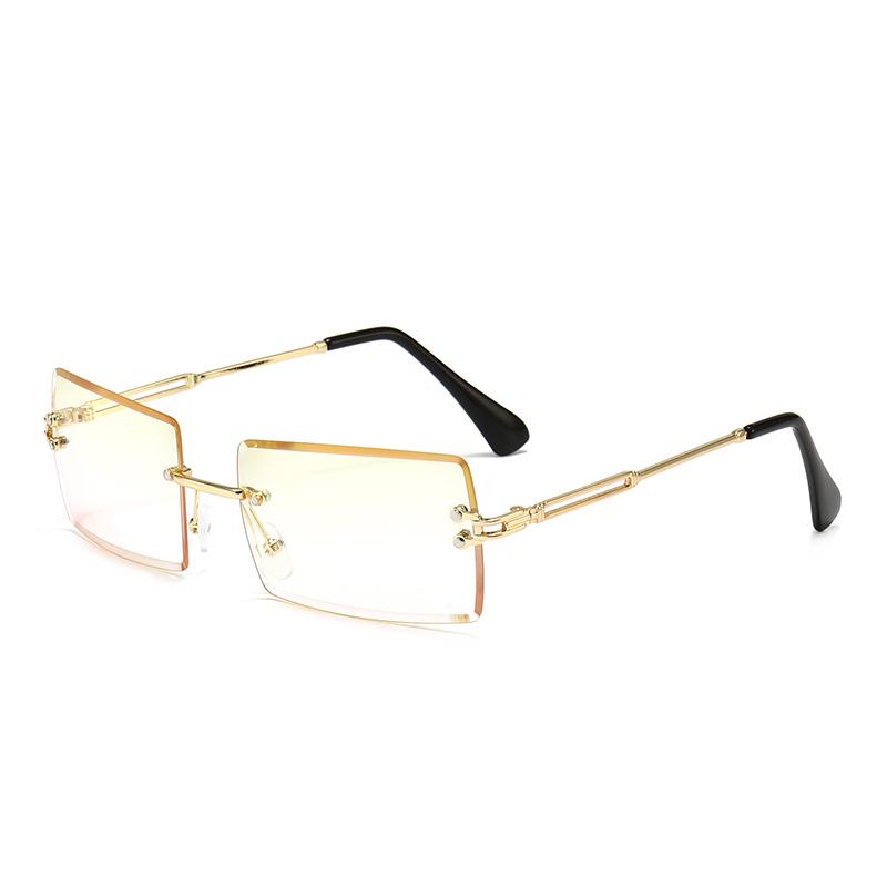 Classic Fashion Latest Sun Shades No-Rim Frameless Rectangle Shades Gradient Uv400 Square Sun Eyewear For Women Sunglasses