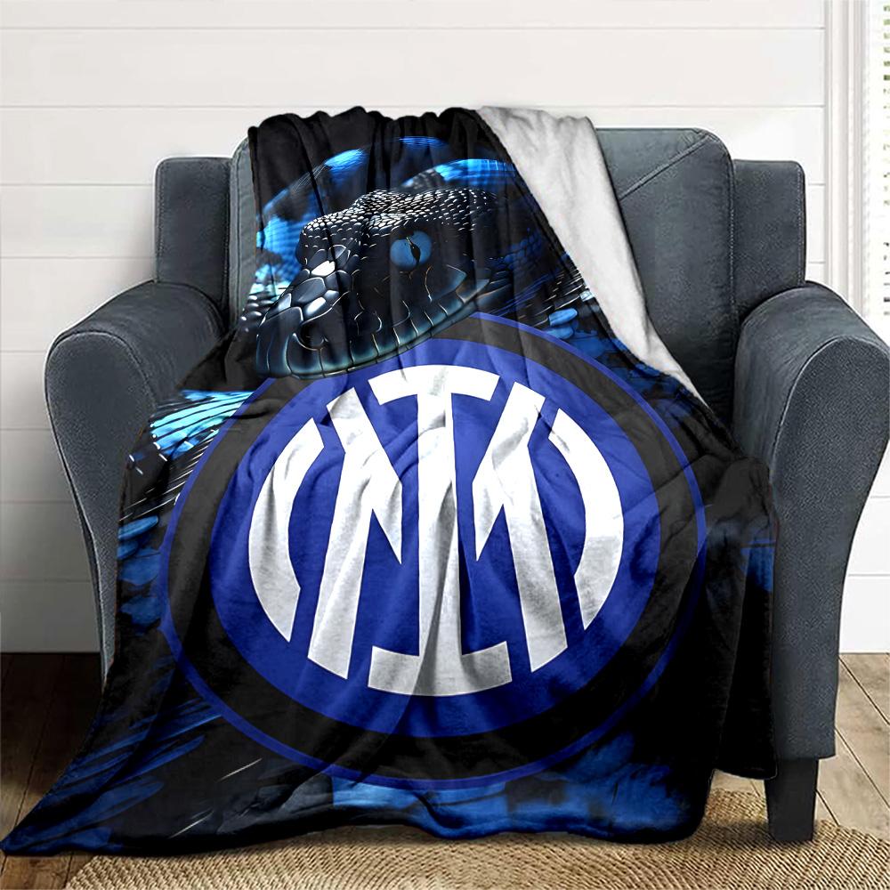 1pc Internazionale Milano Blanket, Gift, for Men and Women, Soft Blanket, Good for Sofa Bed Couch Travel, Lightweight Flannel Blanket