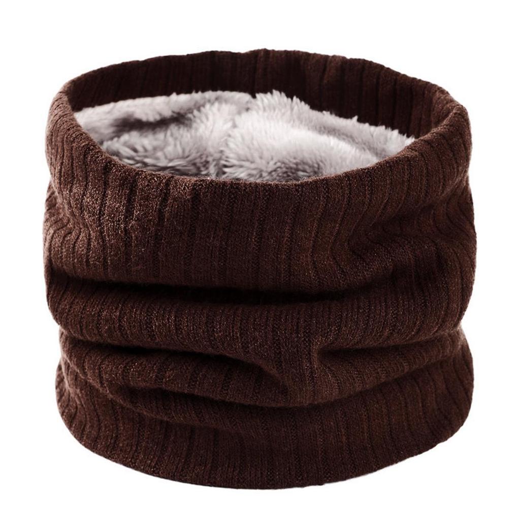 Unisex Double-Layer Fleece Neck Gaiter: Extra Thick, Warm, Solid Color Knitted Scarf for Autumn/Winter