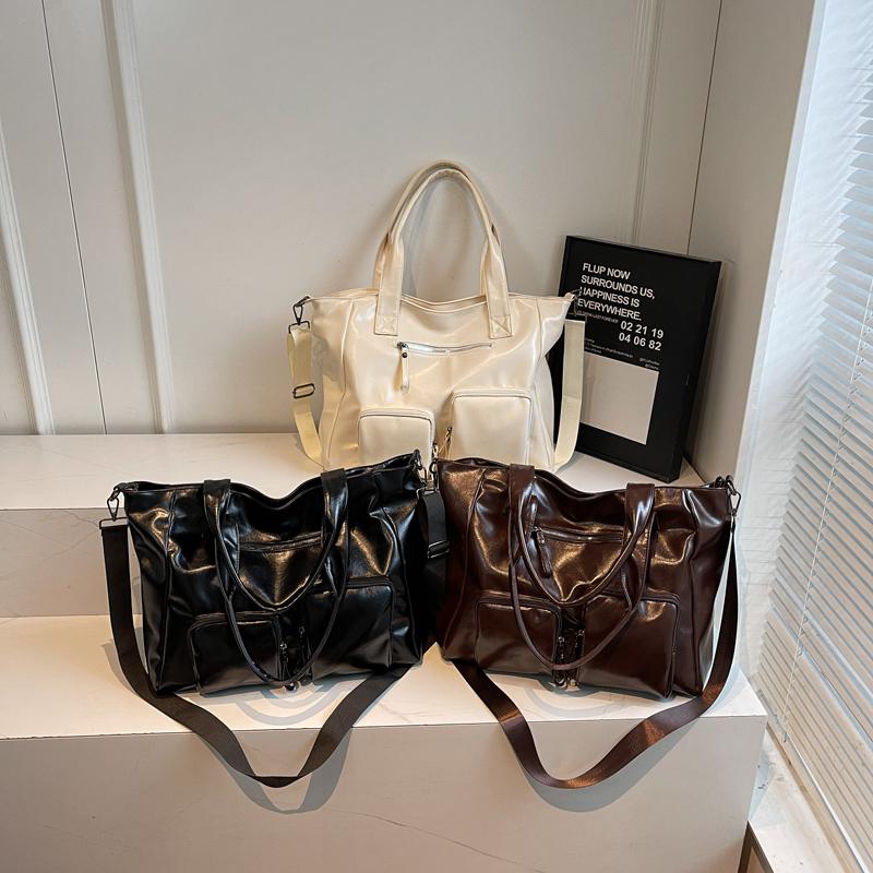 Geantă de umăr de mare capacitate, geantă de călătorie din piele moale, geantă tote pentru femei