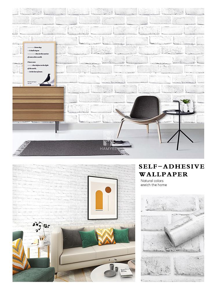 Ziegel Tapete Selbstklebend Abziehen und Aufkleben Graue Ziegel Kontaktpapier für Schlafzimmer Wohnzimmer Dekoration DIY Aufkleber