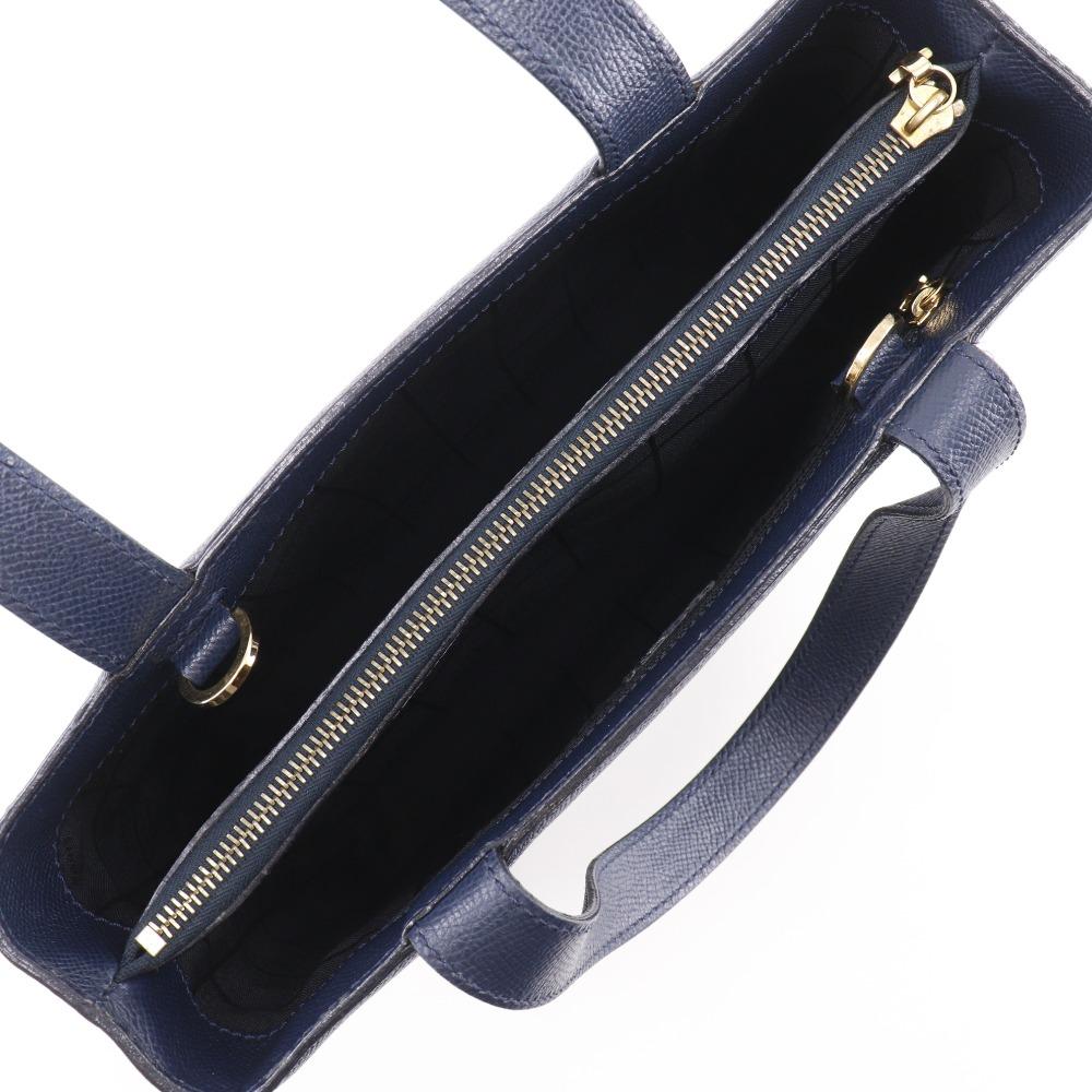 Celine 2WAYShoulder Handbag MC1739 Vintage Navy Blue Calfskin Women Used