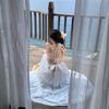 Seaside Vacation Style Design Sense Lace-up Beach Big Swing Skirt Summer New Niche Sweet Backless Neck Dress
