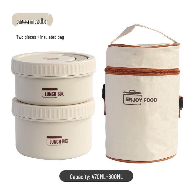 

Круглый многослойный ланч-бокс из нержавеющей стали 316 с термоизоляцией для дома, офиса или школы.