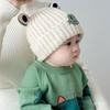 Baby Wool Hat Cute Big-Eyed Frog Ear Protection Hat Winter Thickened Warm Knitted Hat Gift For Kids
