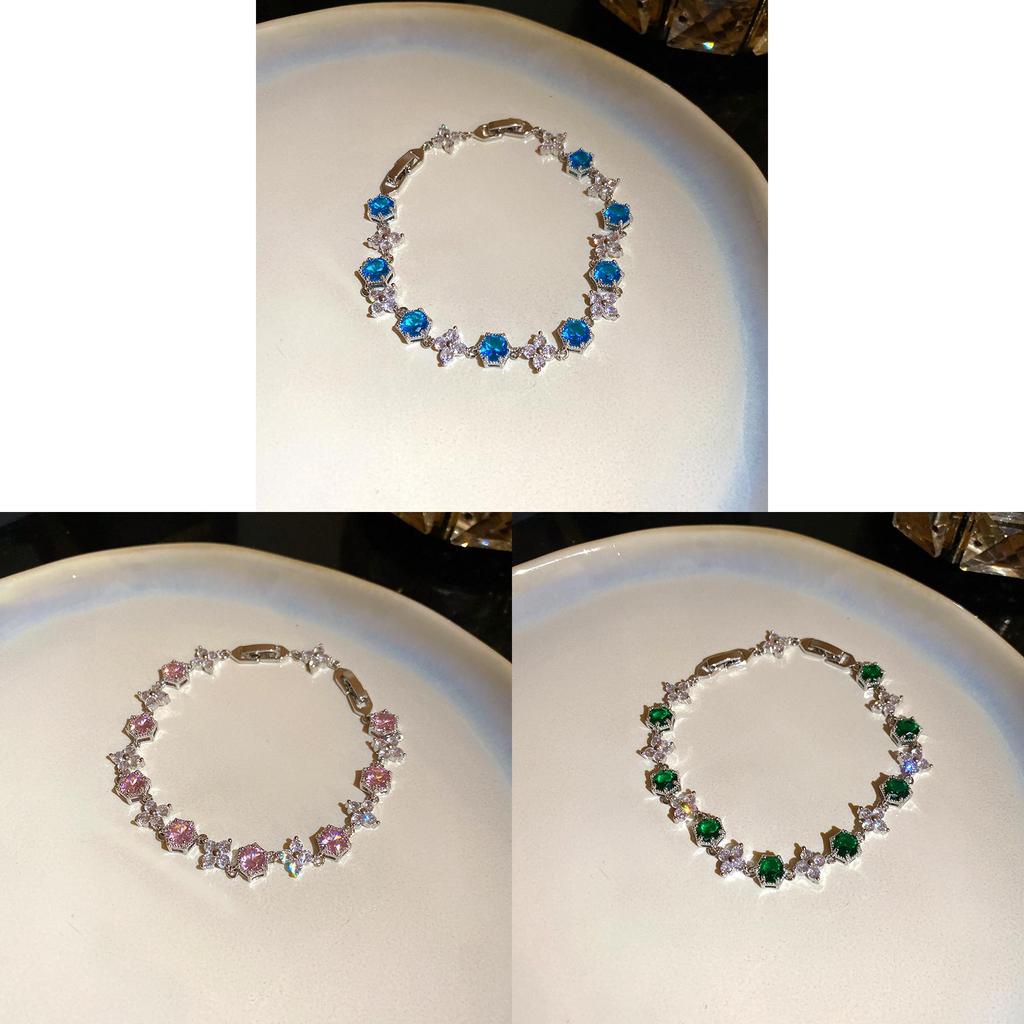 Floral Zircon Stone Womens Bracelet With Copper Material For Elegant Summer Fashion