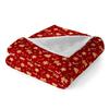 Gingerbread Tree Pattern Flannel Blanket Machine Washable Modern Red Blanket All Seasons Digital Printed Polyester Home Decor