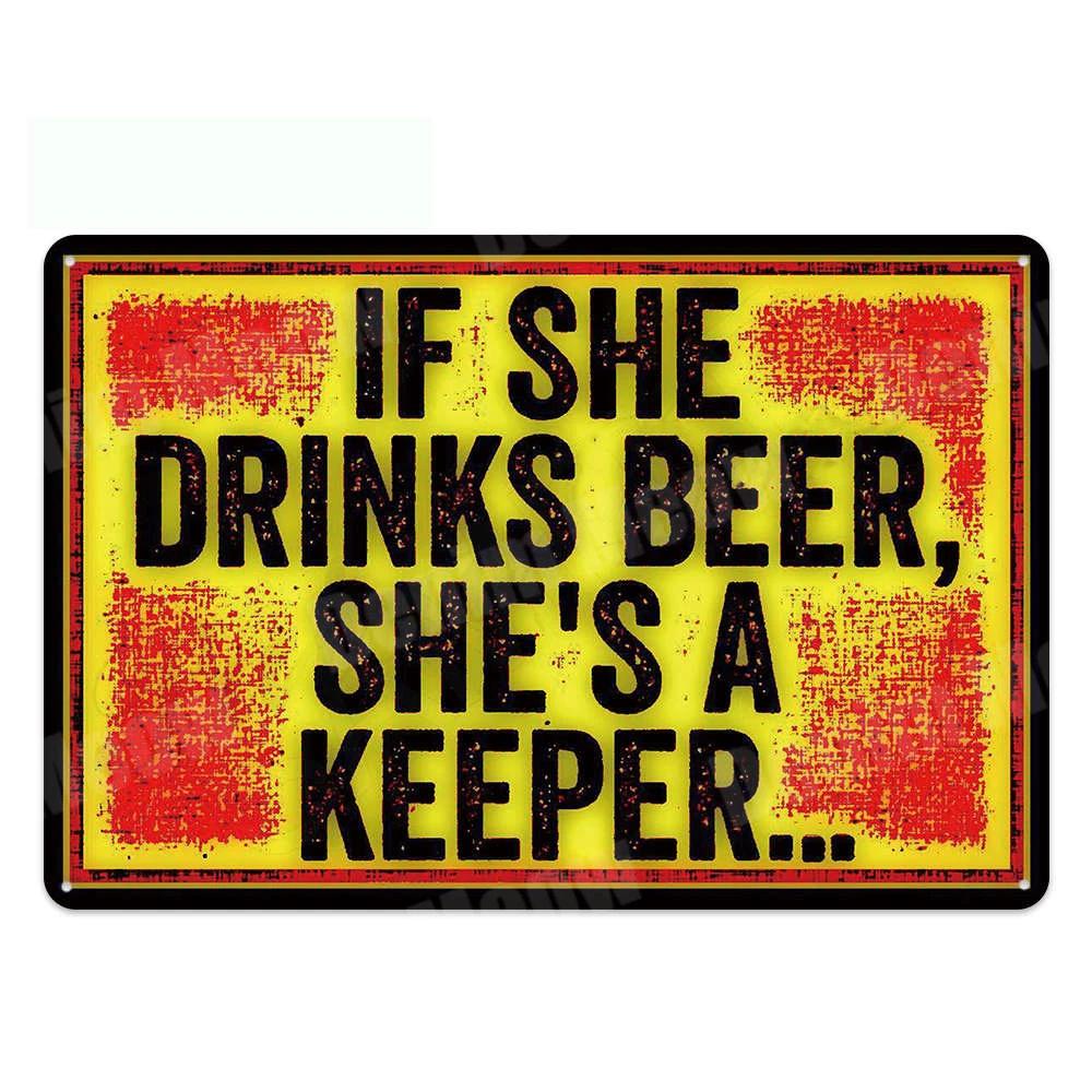 Hisun Tin Sign HD Tin Sign Vintage Beer Humor Wall Decor  Retro Funny Bar  Man Cave Metal Poster for Pub Kitchen Garage