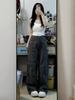 Women's High-Waist Gray Wide-Leg Jeans - Summer Retro Slimming Straight-Leg Pants