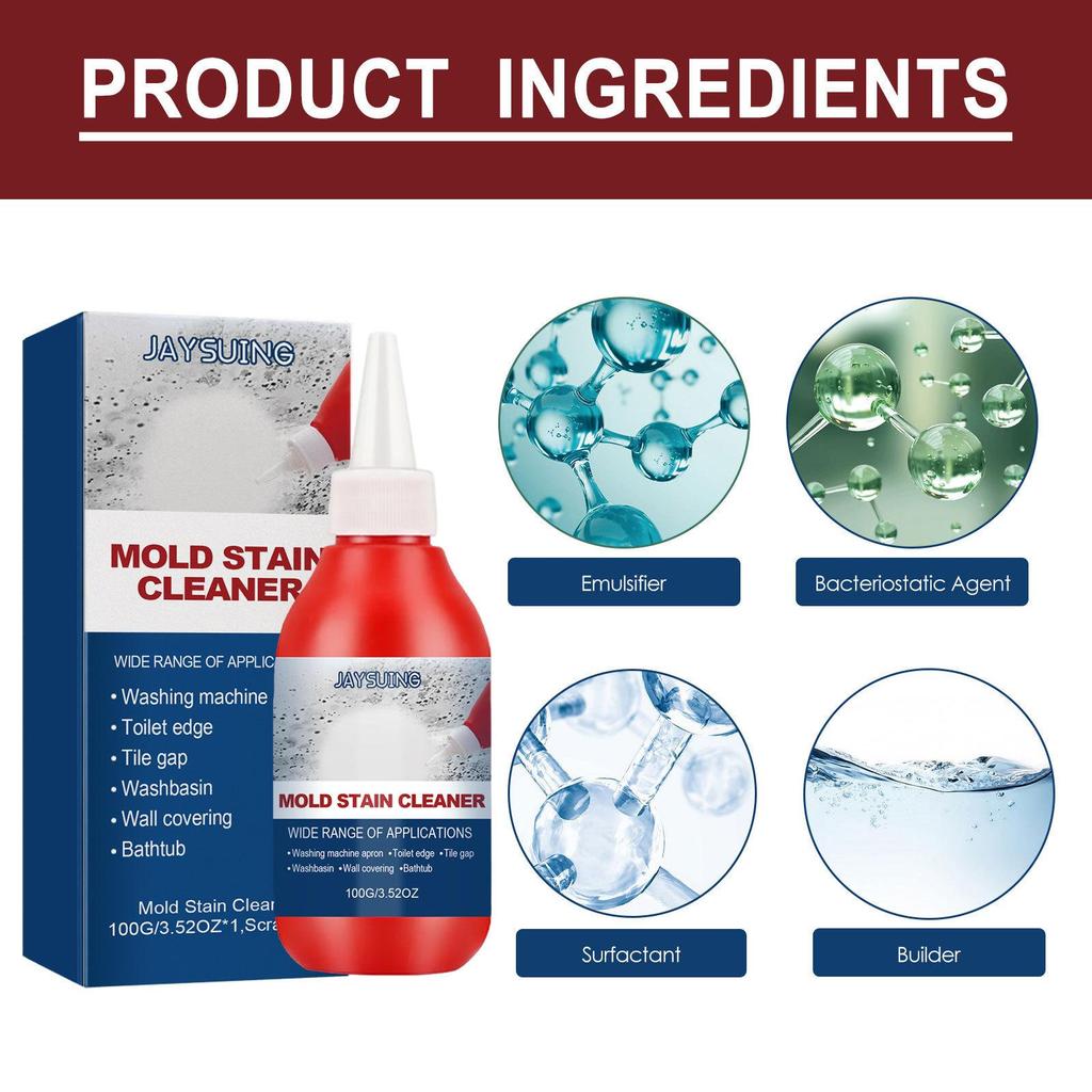 Jaysuing Mold Removal Gel, Multi-Purpose Wall Mold Remover/Cleaning/Stain Removal/Wall Renovation Agent for Household Kitchens and Bathrooms.