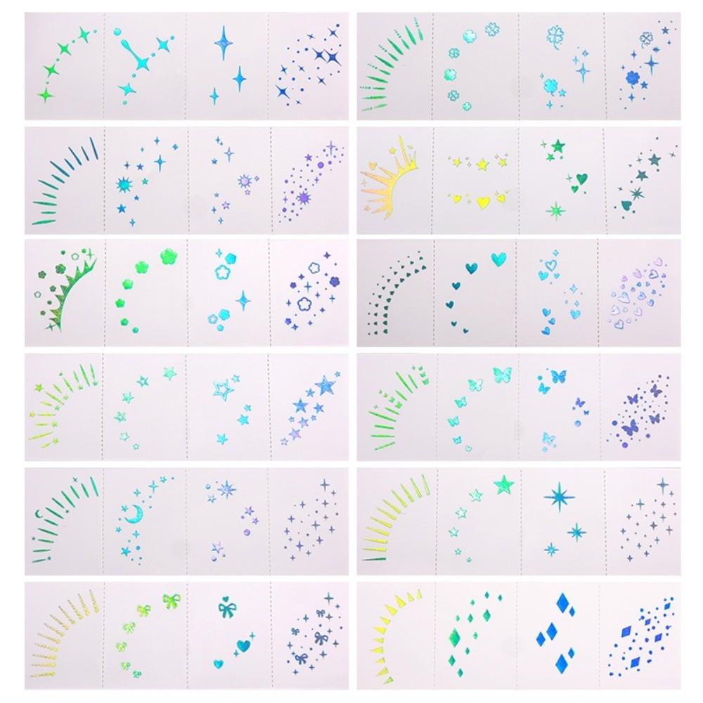 12pcs Waterproof Face Temporary Tattoos Long Lasting Makeup Stickers  Cosplay