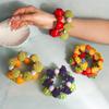 Colorful 3D Fruit Elastic Bangle Resin Exaggerated Bracelet Unique Beaded Bracelet  Women