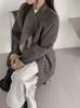 Fairy Tale Autumn/Winter Korean Style Lace-up Waist Cinching Color-block Stand Collar Double-sided Wool Coat for Women