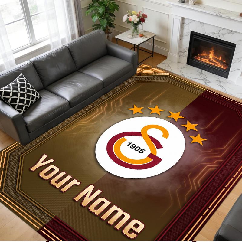 Crystal Velvet Rug Custom Name Text, Soft Non Slip Floor Mat Home DecorGalatasaray FC