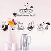 Removable Wall Stickers Room Wall Decoration Restaurant Kitchen Western Cuisine Refrigerator Coffee Stickers