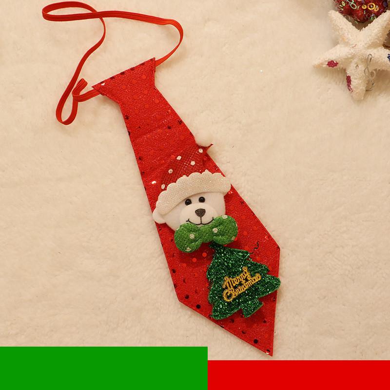 Christmas Tie Bow Santa Claus Holiday Sequin Ties Comfortable Printed Xmas Decor