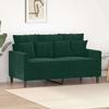 Vidaxl 2-Seater Sofa, Dark Green, 120 Cm, Upholstered In Velvet