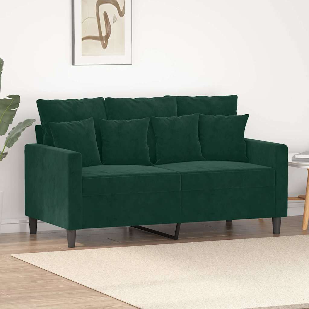 2 Seater Sofa Dark Green 120 cm Velvet