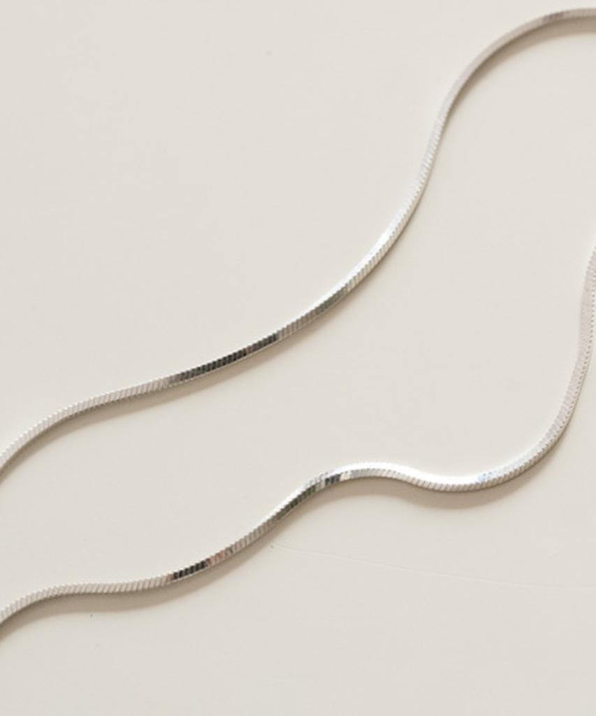 Alleun Silver 925 Square Chain Snake Chain Silver Necklace Choker Mini
