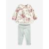 Girls' Floral Suit, Long-Sleeved Top, Leggings, Two-Piece Set, Kidsren's Pure Cotton Autumn Clothing, Baby T-Shirt Two-Piece Set 6