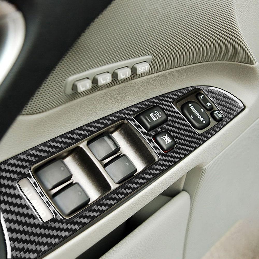 4pcs Carbon Fiber Window Lift Switch Panel Cover Trim For LEXUS IS250 IS350 2006-2008