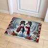 Premium Flannel 1pc, Christmas Theme Carpet, Snowman Pattern Welcome Mat for The Door, Non-Slip And Washable Carpet, Living Room