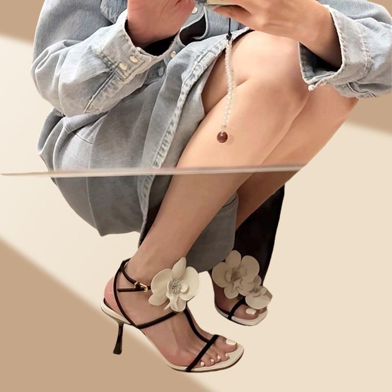 Fashion Summer New Women's Open-toed SandalsFad Butterfly Orchid Flower Flip Flops Lady Outdoor Casual Thin Heel Sandals Sandalias Mujer