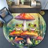 Frog Toad Mushroom Round Area Rug,Carpet Rug for Living Room Bedroom Sofa Playroom Decor,Non-slip Floor Mat
