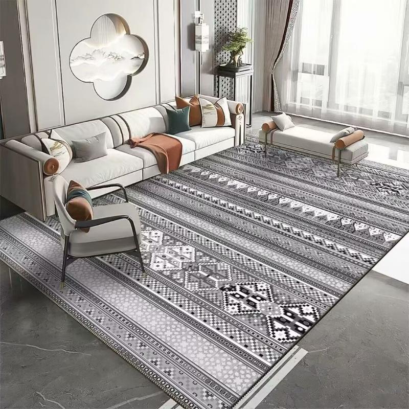 Klassischer Euroamerikanischer Faltteppich Verdickte Rückseite aus gewaschener Baumwolle Ethnischer Stil Bereichsteppich für Wohnzimmer Schlafzimmer Heimdekoration