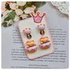 Children's Cartoon Colorful Crown & Animal Ear Clip Earrings