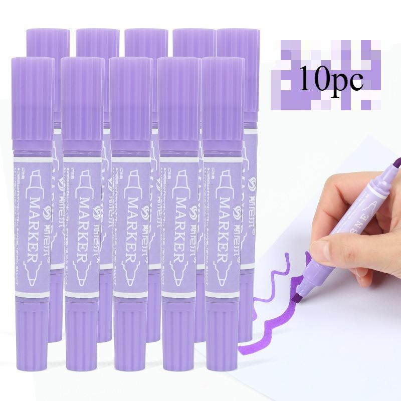 10pcs/set Twin Tip Colored Permanent Art Markers Pens Fine Point Waterproof Oily Black Ink Sketchbook Painting School Supplies