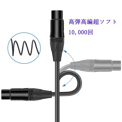 XLR Microphone Cable, XLR (Male) To XLR (Female), Canon Cable, XLR Balanced Connection for Microphone Recording, Compatible with AV Amplifiers, Speake