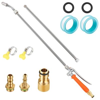Stainless Steel Garden Spray Wand With Regulable Nozzle And Antislip Grip For Car Roof High Reach Cleaning
