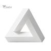 Matte White Figurine Triangle Sculpture, 3D Printed Optical Illusion Figurine, Abstract Minimalist Geometric Clean Line Sculpture Desktop Decoration