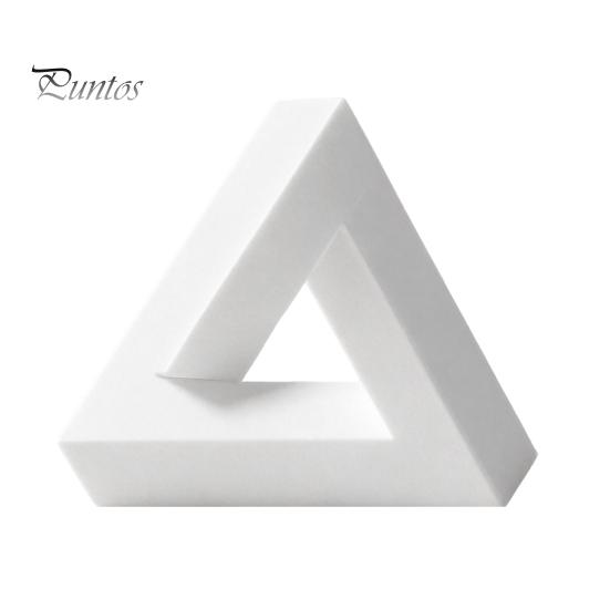 Matte White Figurine Triangle Sculpture, 3D Printed Optical Illusion Figurine, Abstract Minimalist Geometric Clean Line Sculpture Desktop Decoration