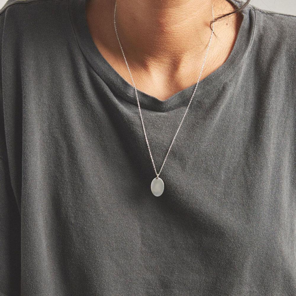 EManco Oval Stainless Steel Pendant Necklace Gold Choker Necklaces on Neck Women Jewelry Gift